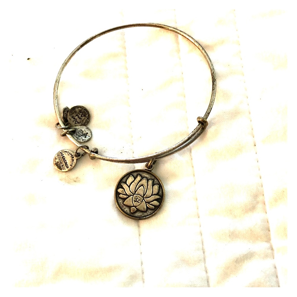 Alex and ani — Lotus flower silver bangle